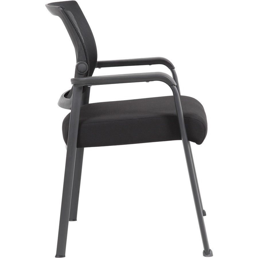 Boss Mesh 4-Legged Guest Chair - Black Seat Color - Black Back Color - Mesh Back Material - Tubular Steel Frame Material - Four-legged Base - 1 Carton