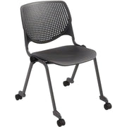 KFI Stacking Chair - Black Seat Color - Polypropylene Seat Material - Black Back Color - Polypropylene Back Material - Powder Coated Black Frame Color - Steel Frame Material - Four-legged Base - 1 Each