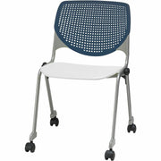 KFI Stacking Chair, Navy/White, 1 Each