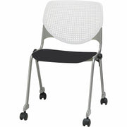 KFI Stacking Chair, Black/White, 1 Each