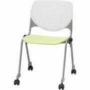 KFI Stacking Chair, Lime Green/White, 1 Each