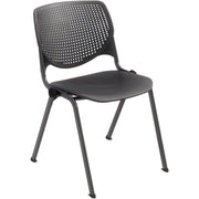 KFI Stacking Chair - Black Seat Color - Polypropylene Seat Material - Black Back Color - Polypropylene Back Material - Steel Frame Material - Four-legged Base - 1 Each