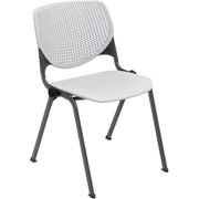 KFI Stacking Chair - Light Gray Seat Color - Polypropylene Seat Material - Light Gray Back Color - Polypropylene Back Material - Steel Frame Material - Four-legged Base - 1 Each