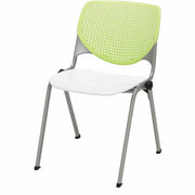 KFI Stacking Chair - Polypropylene Seat Material - Polypropylene Back Material - Steel Frame Material - Four-legged Base - Lime Green, White - 1 Each