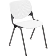 KFI Stacking Chair - White Seat Color - Polypropylene Seat Material - White Back Color - Polypropylene Back Material - Steel Frame Material - Four-legged Base - 1 Each