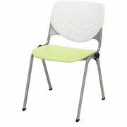 KFI Stacking Chair - Polypropylene Seat Material - Polypropylene Back Material - Steel Frame Material - Four-legged Base - White, Lime Green - 1 Each