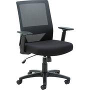 Lorell SOHO Mesh Mid-Back Task Chair - Gray Seat Color - Fabric Seat Material - Gray Back Color - Fabric Back Material - Mid Back - 5-star Base - Black - Armrest - 1 Each