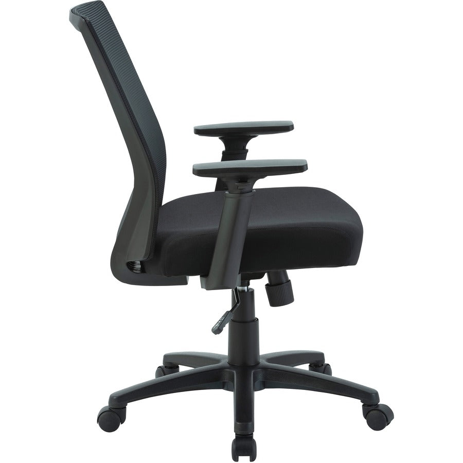 Lorell SOHO Mesh Mid-Back Task Chair - Gray Seat Color - Fabric Seat Material - Gray Back Color - Fabric Back Material - Mid Back - 5-star Base - Black - Armrest - 1 Each