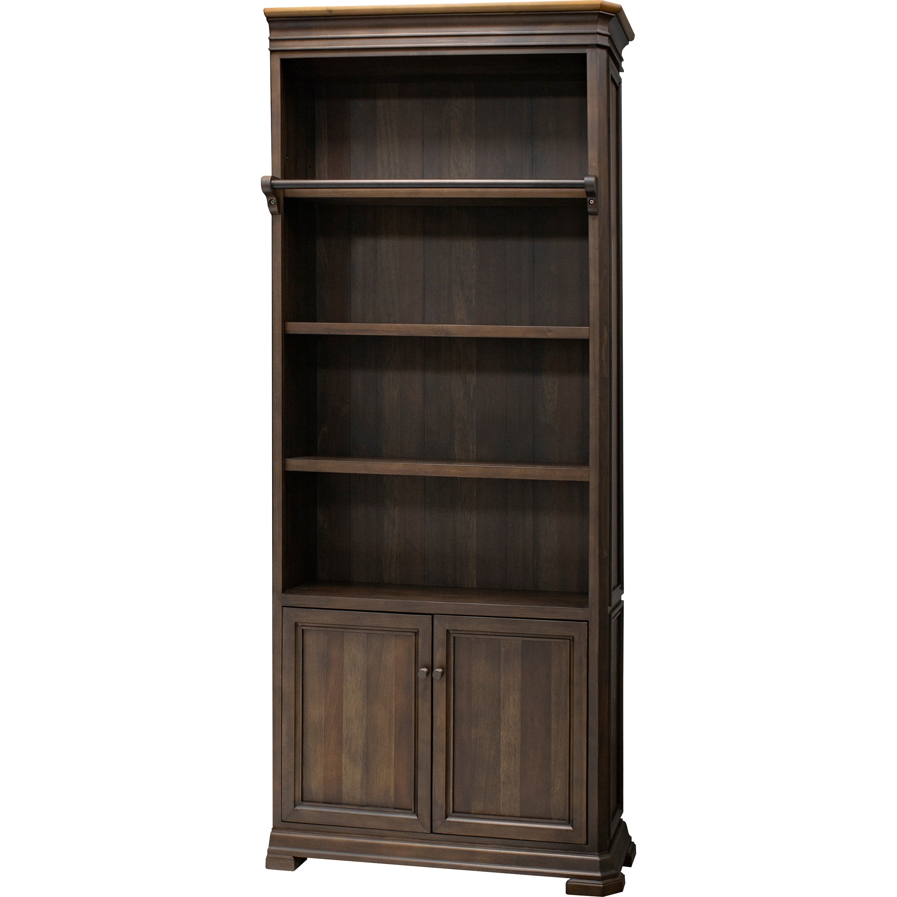 Martin Sonoma Veneer Bookcase, Dark Roast Finish, 94"H x 40"W x 14"D, 2 Doors, 3 Adjustable Shelves, 1 Each