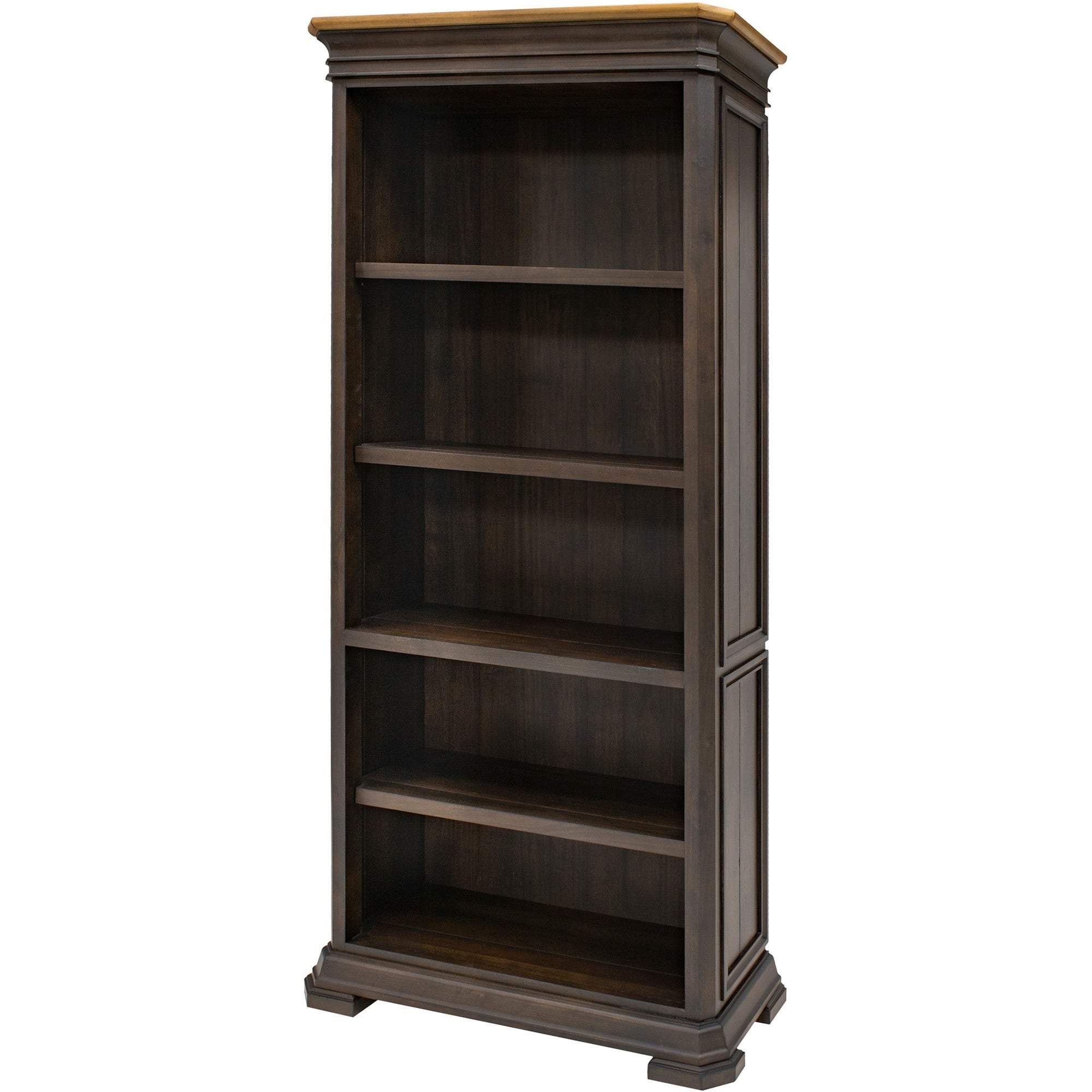 Martin Sonoma Veneer Bookcase, Dark Roast Finish, 14" H x 36" W x 78" D, 2 Doors, 3 Adjustable Shelves, Wood Veneer, 1 Each