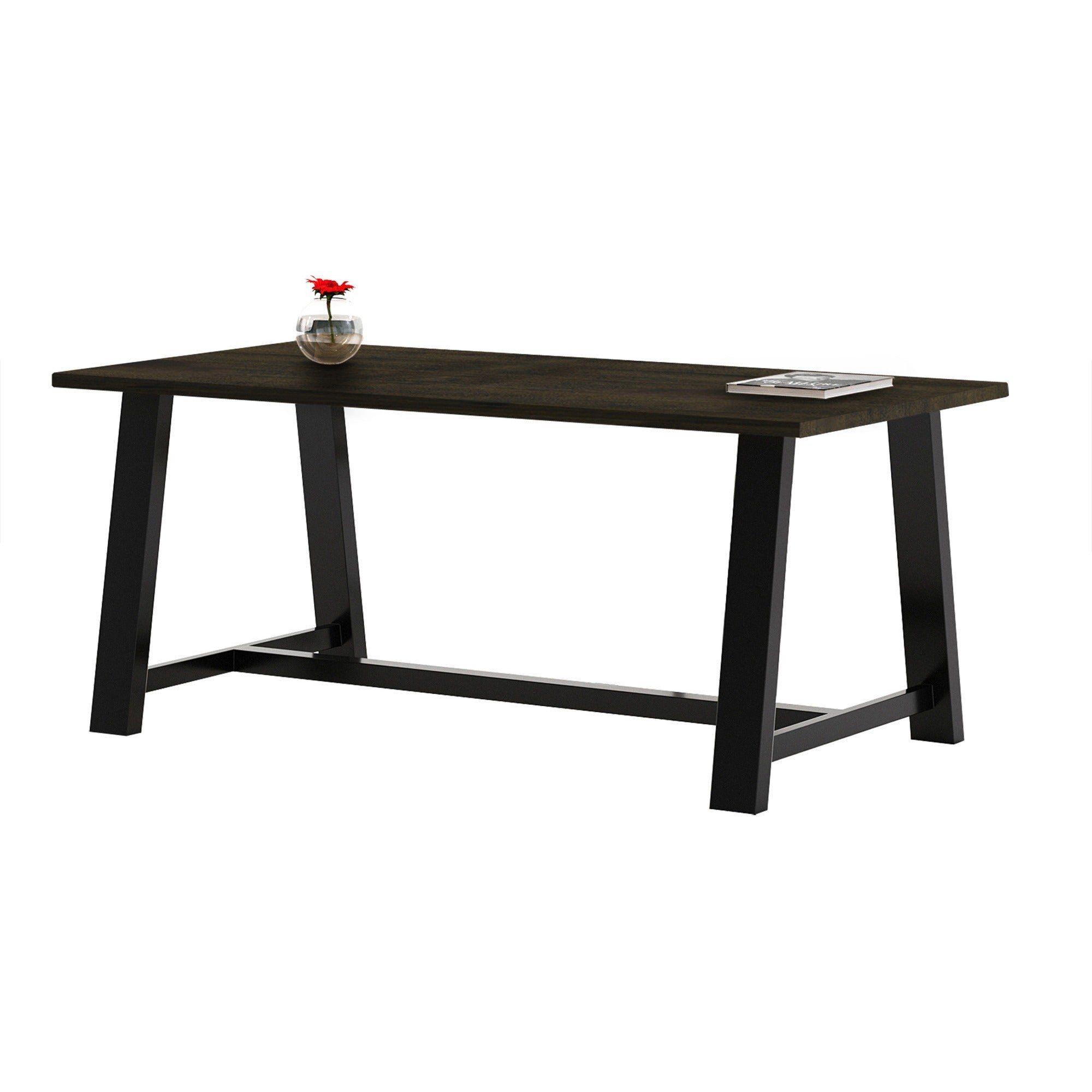 KFI Conference Table - Sawhorse Top - Cross Beam Base - 36" Table Top Width x 72" Table Top Depth - Assembly Required - Espresso - High Pressure Laminate (HPL) - 1 Each