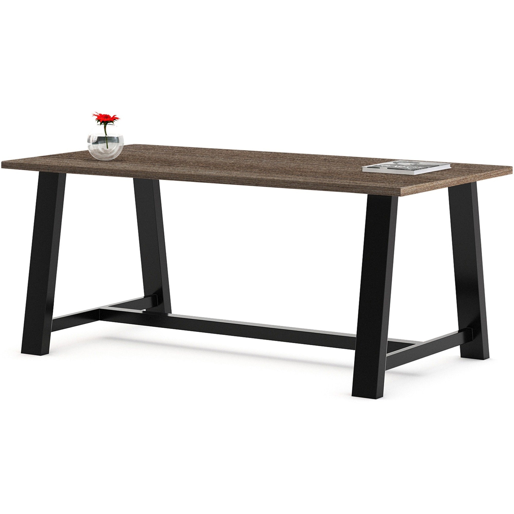 KFI Conference Table - Sawhorse Top - Cross Beam Base - 36" Table Top Width x 72" Table Top Depth - Assembly Required - Teak - High Pressure Laminate (HPL) - 1 Each
