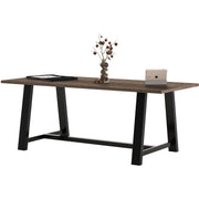 KFI Conference Table - Sawhorse Top - Cross Beam Base - 36" Table Top Width x 84" Table Top Depth - Assembly Required - Teak - High Pressure Laminate (HPL) - 1 Each