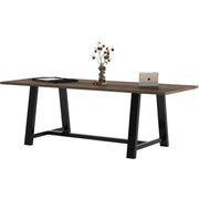 KFI Conference Table - Sawhorse Top - Cross Beam Base - 36" Table Top Width x 96" Table Top Depth - Assembly Required - Teak - High Pressure Laminate (HPL) - 1 Each