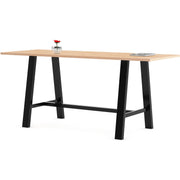 KFI Midtown Base Cafe Table, 36" x 84", Maple Solid Wood Top, Steel Base, 1 Each