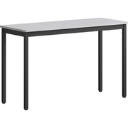 Lorell Utility Table, Gray Laminated Top, Powder Coated Black Steel Base, 47.25" W x 18.13" D x 30" H, 500 lb Capacity, Foldable, 1 Each