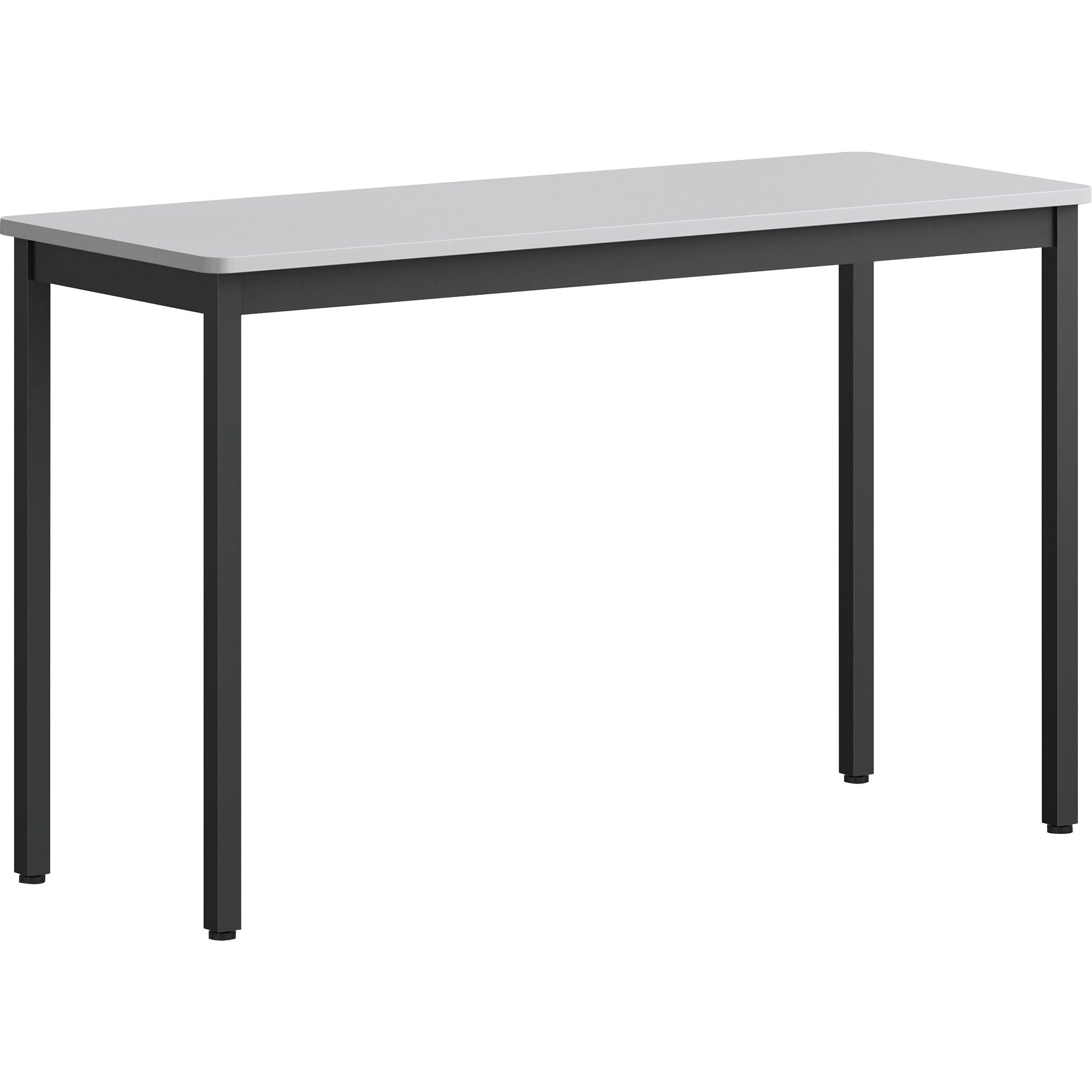 Lorell Utility Table, Gray Laminated Top, Powder Coated Black Steel Base, 47.25" W x 18.13" D x 30" H, 500 lb Capacity, Foldable, 1 Each