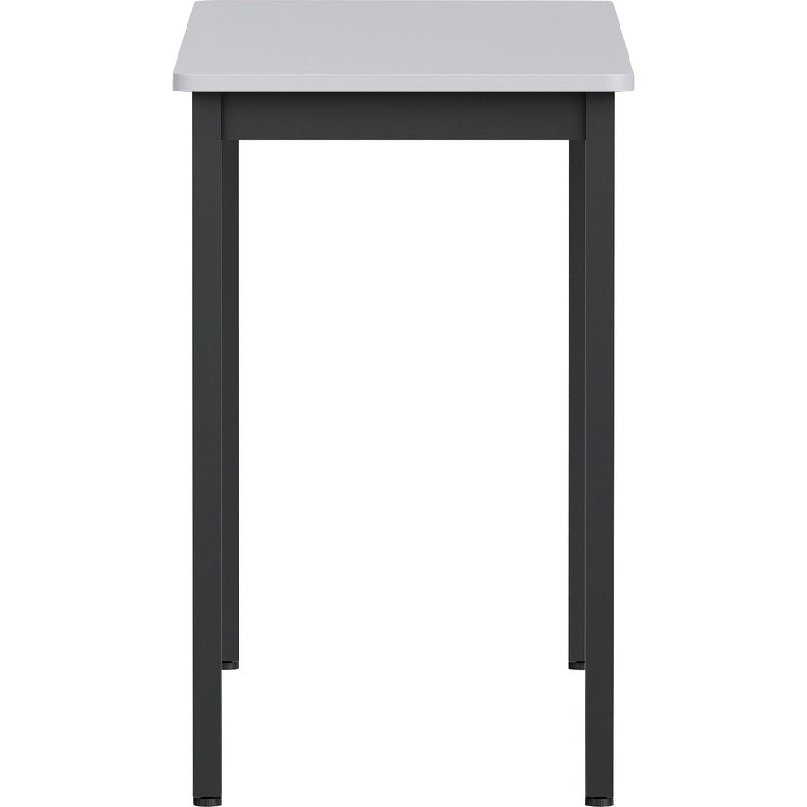 Lorell Utility Table, Gray Laminated Top, Powder Coated Black Steel Base, 47.25" W x 18.13" D x 30" H, 500 lb Capacity, Foldable, 1 Each