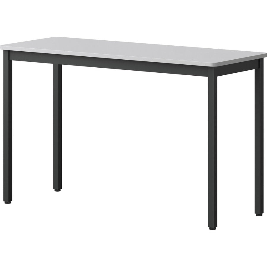 Lorell Utility Table, Gray Laminated Top, Powder Coated Black Steel Base, 47.25" W x 18.13" D x 30" H, 500 lb Capacity, Foldable, 1 Each
