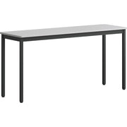 Lorell Utility Table - Gray Rectangle, Laminated Top - Powder Coated Black Base - 500 lb Capacity - 59.88" Table Top Width x 18.13" Table Top Depth - 30" Height - Assembly Required - Melamine Top Material - 1 Each