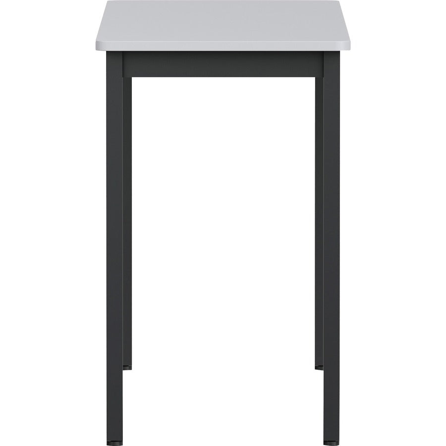 Lorell Utility Table - Gray Rectangle, Laminated Top - Powder Coated Black Base - 500 lb Capacity - 59.88" Table Top Width x 18.13" Table Top Depth - 30" Height - Assembly Required - Melamine Top Material - 1 Each