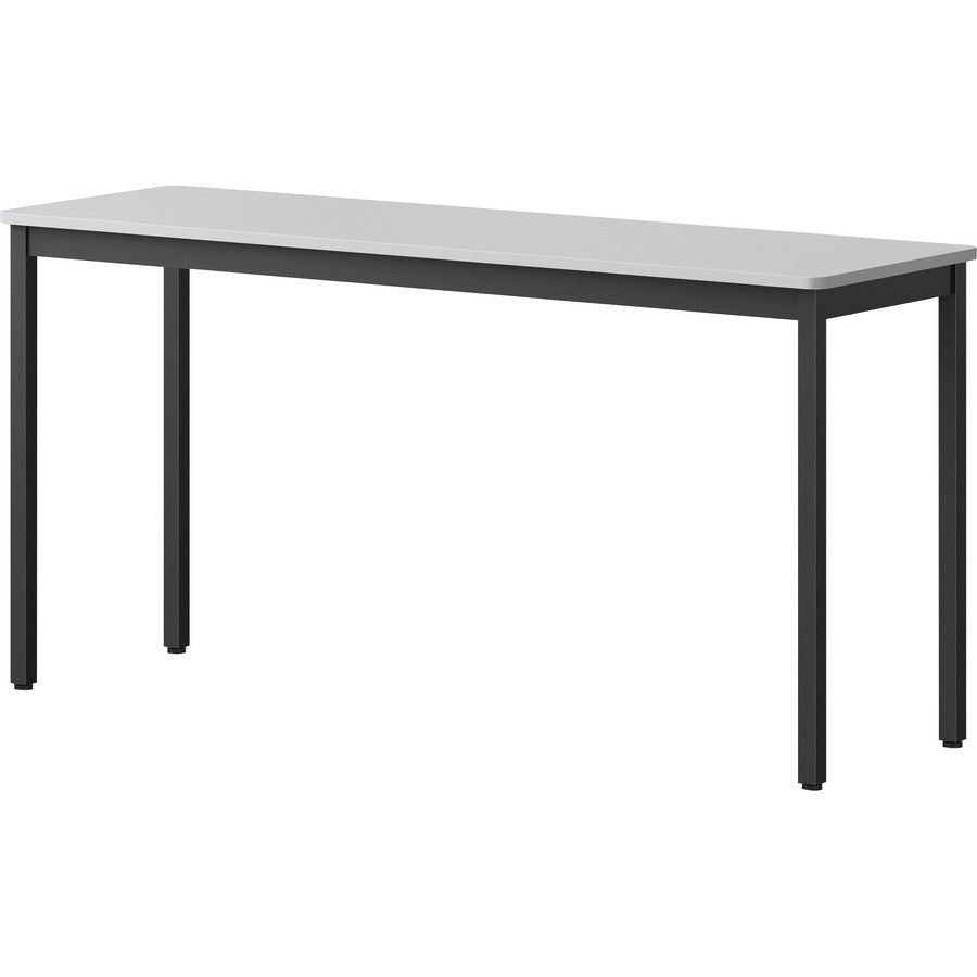 Lorell Utility Table - Gray Rectangle, Laminated Top - Powder Coated Black Base - 500 lb Capacity - 59.88" Table Top Width x 18.13" Table Top Depth - 30" Height - Assembly Required - Melamine Top Material - 1 Each