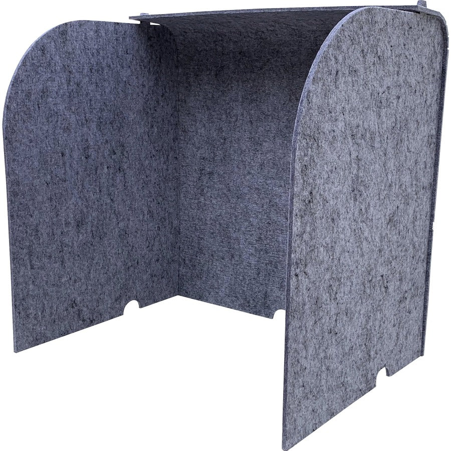 Ghent Acoustic Desktop Surround - 3 Panels - 24" Width x 24" Height x 18" Depth - Polyethylene Terephthalate (PET) Felt - Silver - 1 Each