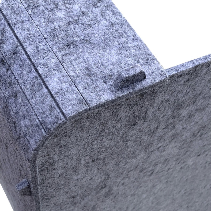 Ghent Acoustic Desktop Surround - 3 Panels - 24" Width x 24" Height x 18" Depth - Polyethylene Terephthalate (PET) Felt - Silver - 1 Each