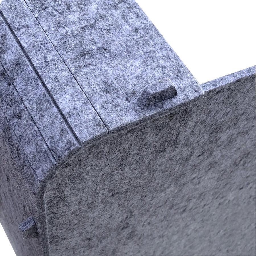 Ghent Acoustic Desktop Surround - 3 Panels - 36" Width x 24" Height x 18" Depth - Polyethylene Terephthalate (PET) Felt - Silver - 1 Each