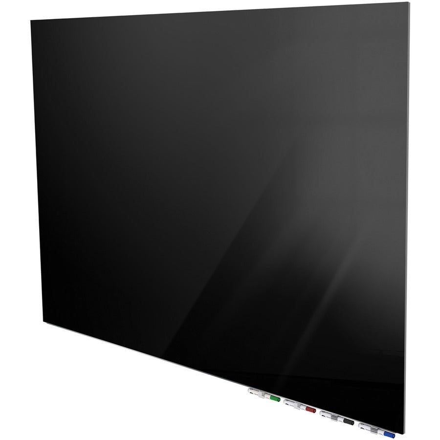 Ghent Magnetic Aria - Horizontal - 48" (4 ft) Width x 36" (3 ft) Height - Black Tempered Glass Surface - Rectangle - Horizontal - Magnetic - Eraser Included - 1 Each