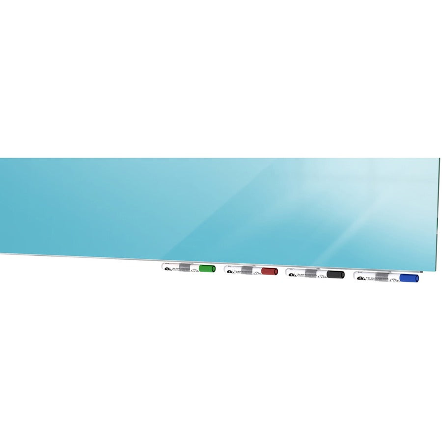 Ghent Magnetic Aria - Horizontal - 72" (6 ft) Width x 36" (3 ft) Height - Blue Tempered Glass Surface - Rectangle - Horizontal - Magnetic - Eraser Included - 1 Each