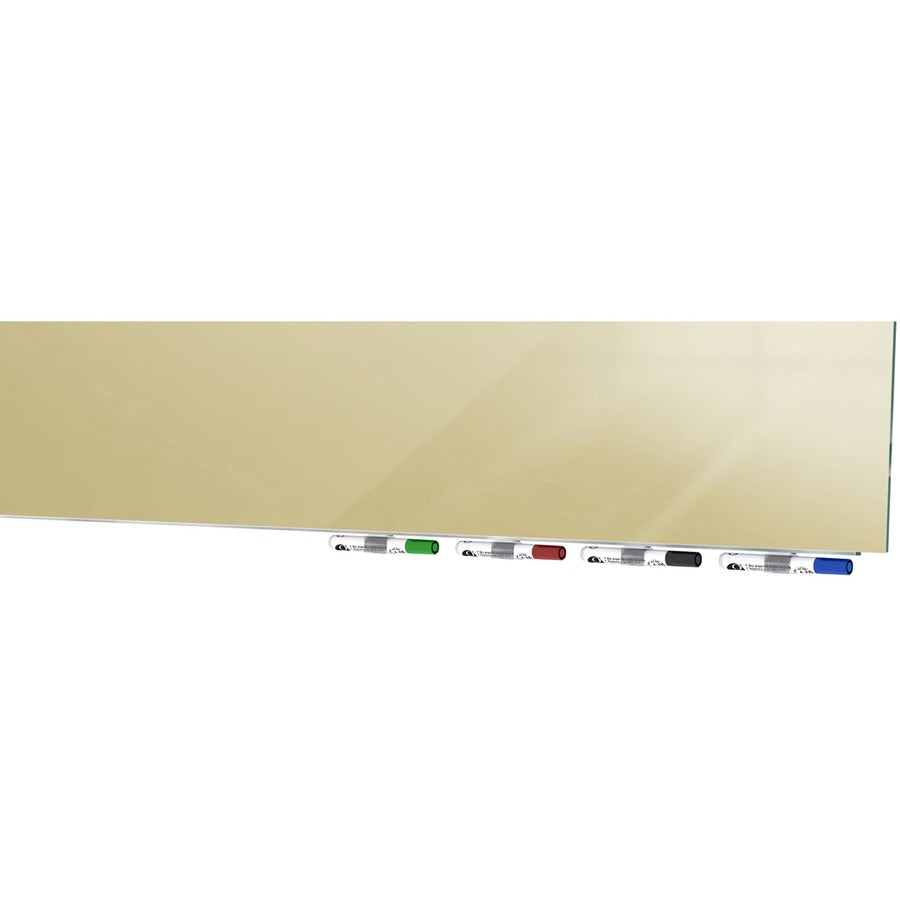 Ghent Magnetic Aria - Horizontal - 72" (6 ft) Width x 48" (4 ft) Height - Beige Tempered Glass Surface - Rectangle - Horizontal - Magnetic - Eraser Included - 1 Each