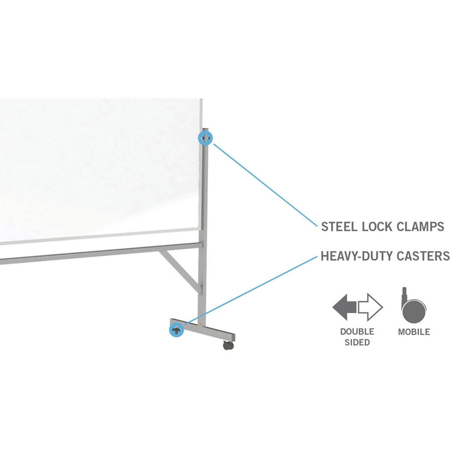 Ghent Reversible Cork Bulletin Board/Non-Magnetic Whiteboard with Aluminum Frame - 36" (3 ft) Width x 48" (4 ft) Height - Natural White Surface - Aluminum Frame - Eraser Included - 1 Carton