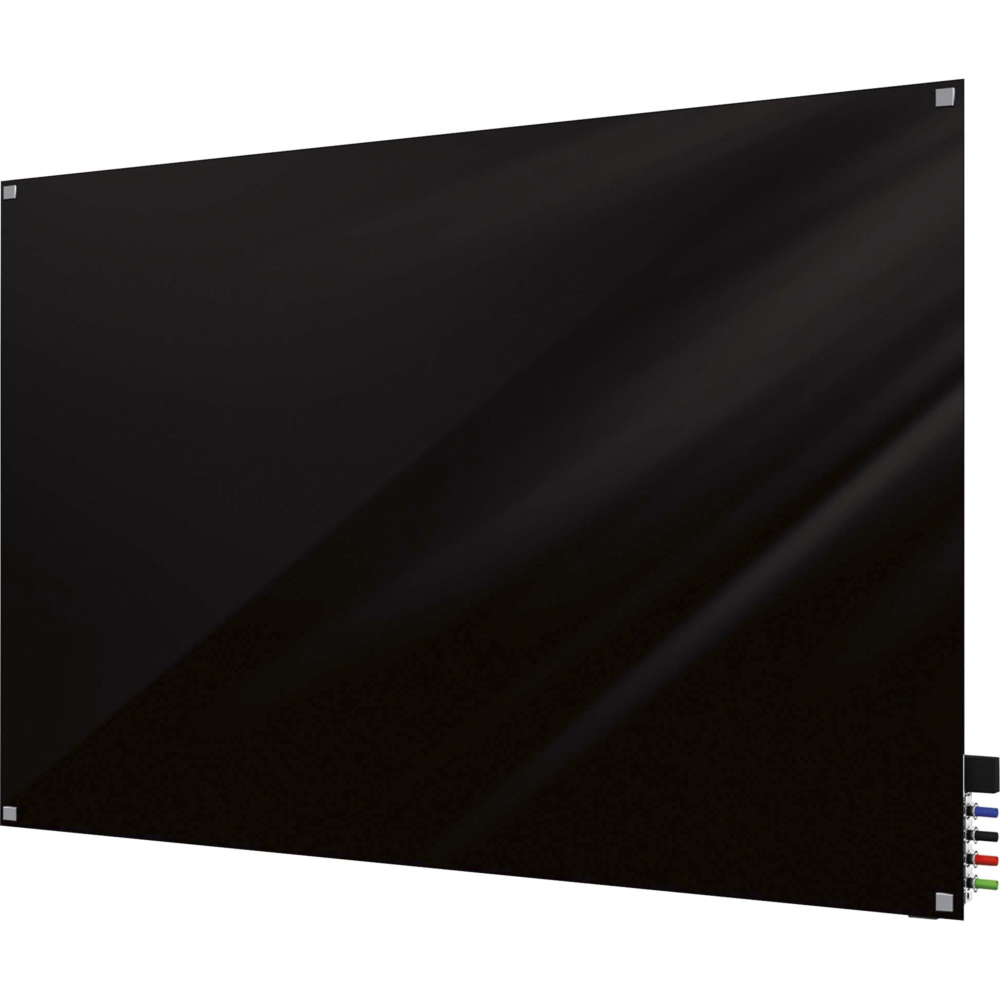 Ghent Harmony Dry Erase Board - 36" (3 ft) Width x 24" (2 ft) Height - Tempered Glass Surface - Black Back - Square - Magnetic - 1 Each
