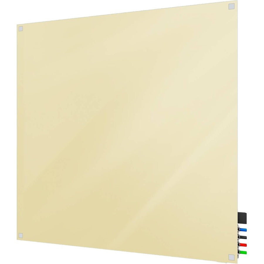 Ghent Harmony Dry Erase Board - 48" (4 ft) Width x 48" (4 ft) Height - Tempered Glass Surface - Beige Back - Square - Magnetic - 1 Each