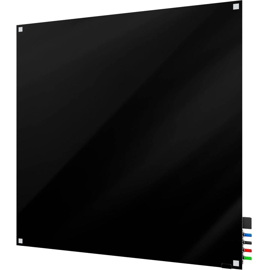 Ghent Harmony Dry Erase Board - 48" (4 ft) Width x 48" (4 ft) Height - Tempered Glass Surface - Black Back - Square - Magnetic - 1 Each