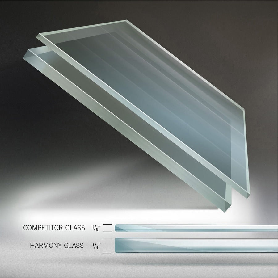 Ghent Harmony Dry Erase Board - 72" (6 ft) Width x 48" (4 ft) Height - Tempered Glass Surface - Blue Back - Square - Magnetic - 1 Each