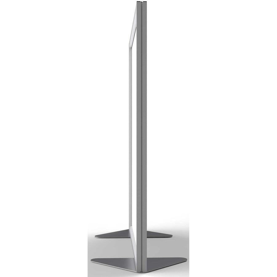Ghent Partition, 48" x 54", Aluminum Frame, Porcelain & Vinyl, Silver, 1 Each