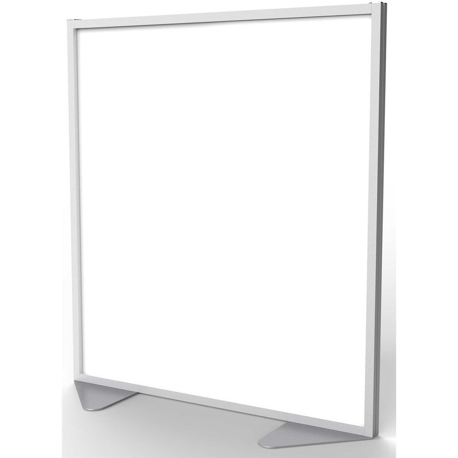 Ghent Partition, 48" x 54", Aluminum Frame, Porcelain & Vinyl, Silver, 1 Each
