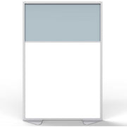 Ghent Partition, 48" x 54", Aluminum Frame, Porcelain & Vinyl, Silver, 1 Each