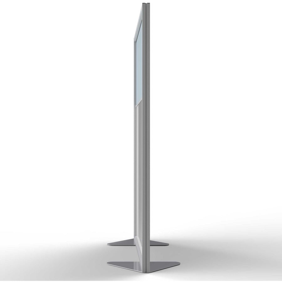 Ghent Partition, 48" x 54", Aluminum Frame, Porcelain & Vinyl, Silver, 1 Each