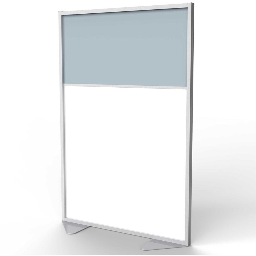Ghent Partition, 48" x 54", Aluminum Frame, Porcelain & Vinyl, Silver, 1 Each