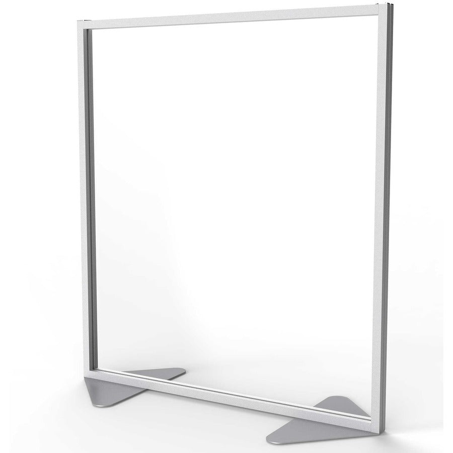 Ghent Partition - 48" Width x 54" Height - Aluminum Frame - Porcelain, Vinyl - Clear - 1 Each