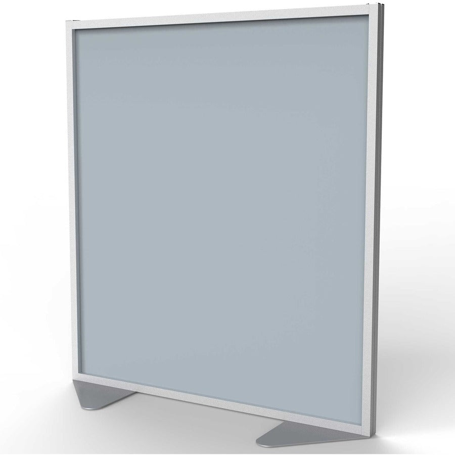 Ghent Partition, 48" x 54", Aluminum Frame, Porcelain/Vinyl, Silver, 1 Each