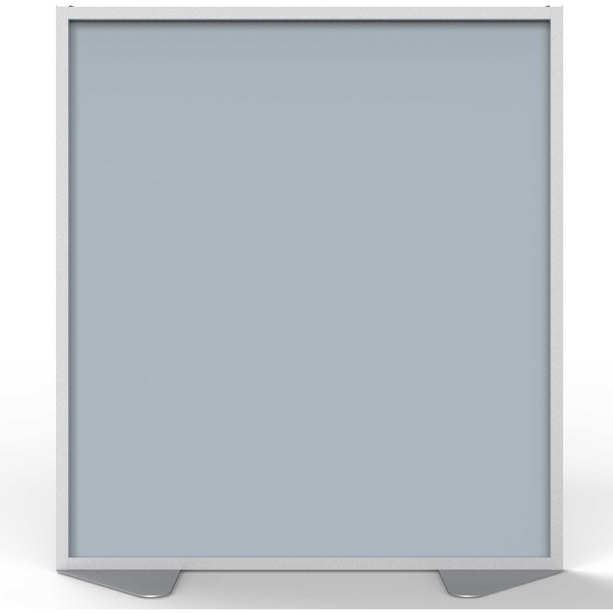 Ghent Partition, 48" x 54", Aluminum Frame, Porcelain/Vinyl, Silver, 1 Each