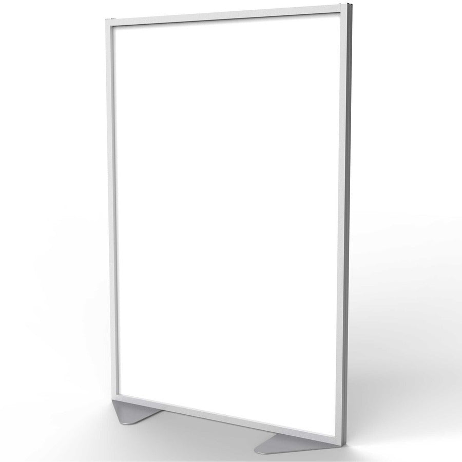 Ghent Partition - 48" Width x 72" Height - Aluminum Frame - Porcelain, Vinyl - White - 1 Each