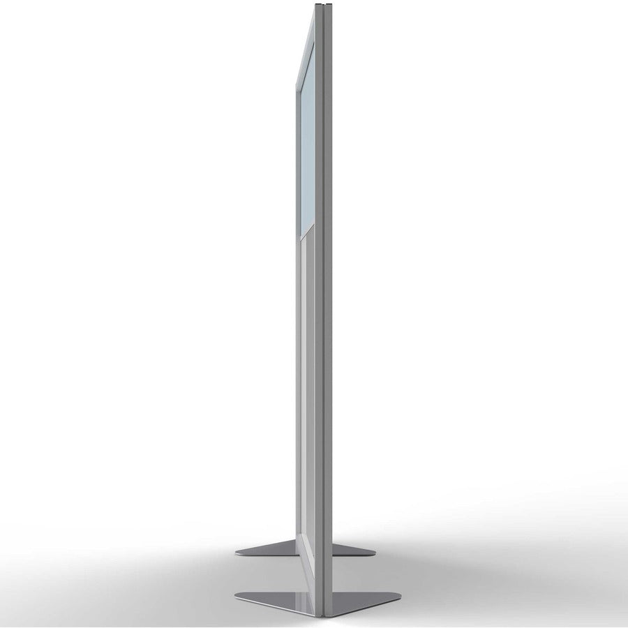 Ghent Partition, 48" x 72", Aluminum Frame, Porcelain & Vinyl, Silver, 1 Each
