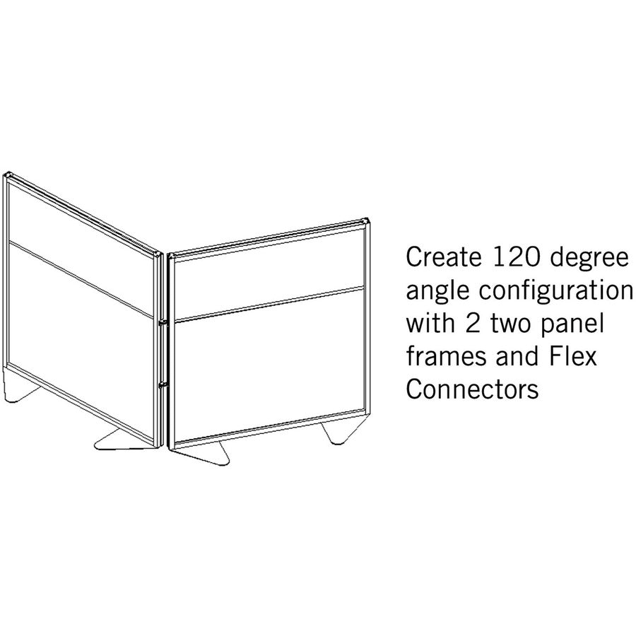 Ghent Partition, 48" x 72", Aluminum Frame, Porcelain & Vinyl, Silver, 1 Each