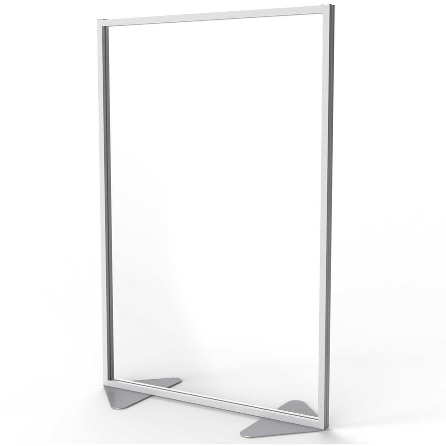 Ghent Partition - 48" Width x 72" Height - Aluminum Frame - Porcelain, Vinyl - Clear - 1 Each