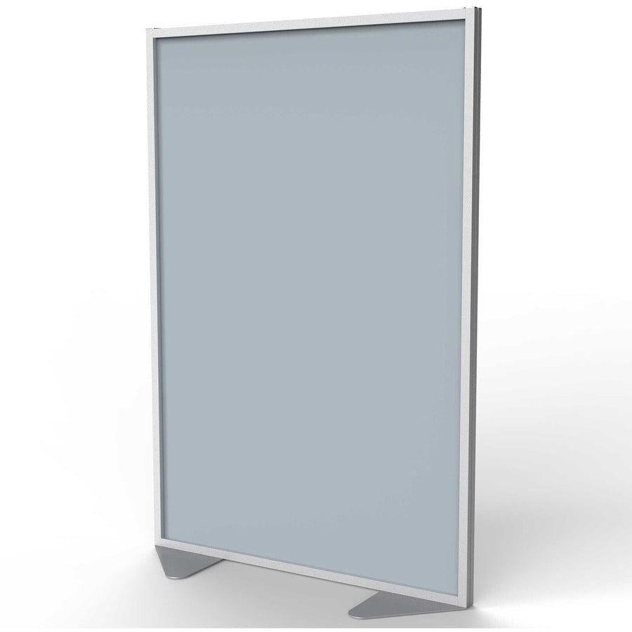 Ghent Partition, 48" x 72", Aluminum Frame, Porcelain/Vinyl, Silver, 1 Each